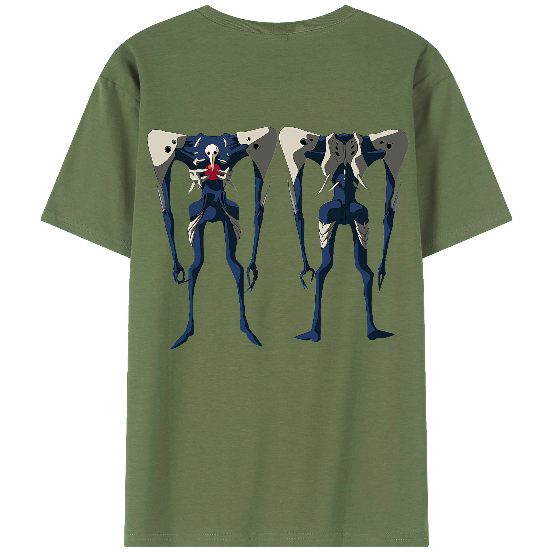 （画像用） EVA 新世紀エヴァンゲリオン 綿100％ メンズ半袖Tシャツ（バックプリント） 通気性